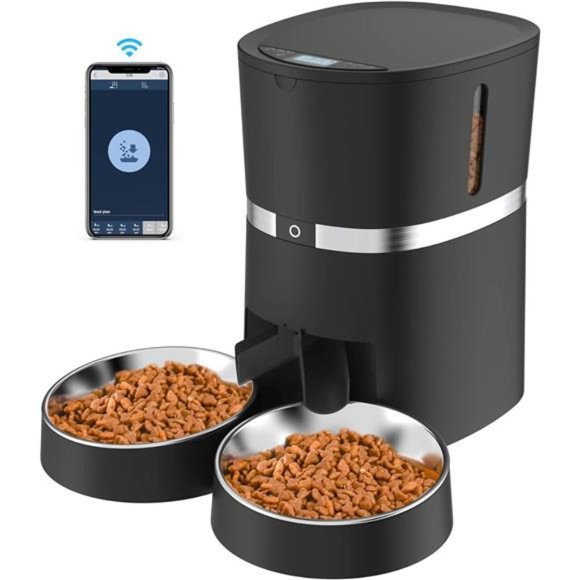 Smart Cat Feeder,WellToBe Automatic CatFeeder WiFi Enable Pet Dog Food Dispenser - Picture 1 of 6
